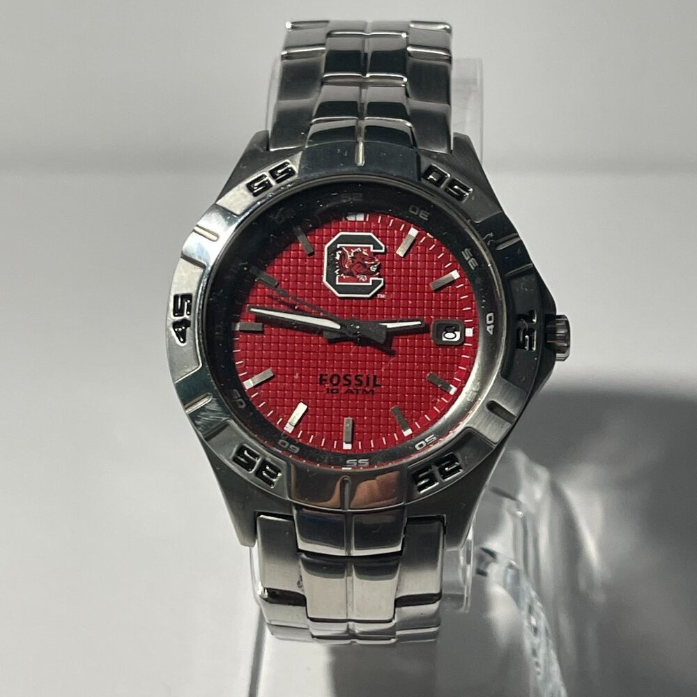 South Carolina Gamecocks NCAA Stainless-Steel Men's Watch by Fossil NEW (RARE)